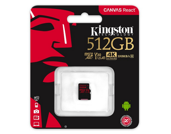 Kingston представила microSD-карты Kingston Canvas React™ объемом до 512 ГБ
